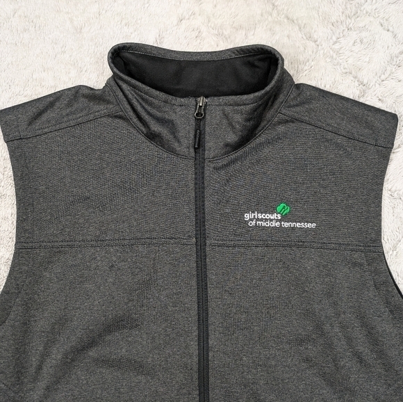 The North Face Vest Men's XL Gray Heather Ridgewall Soft Shell Wind Full Zip - Picture 2 of 10